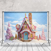 Aperturee - Fairy Tale Candyland Snowy Field Winter Backdrop